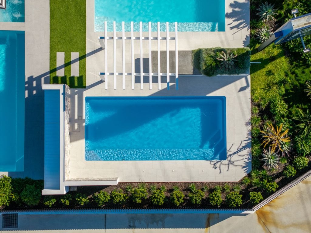 Slacks Creek display centre - fibreglass pool display centre aerial