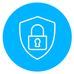 lock in shield in blue circle