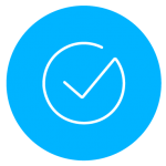 Simple blue checkmark in circle
