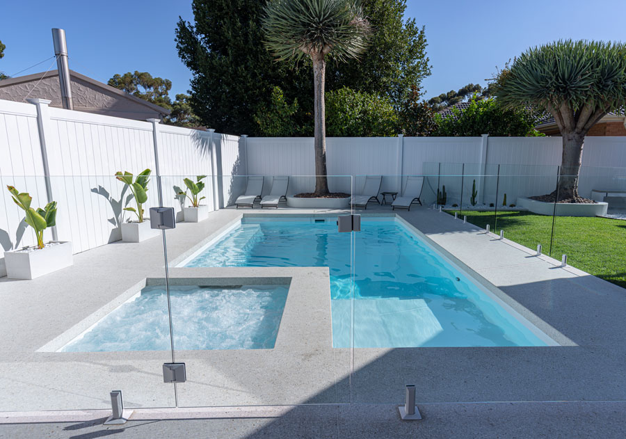 The Fibreglass Pool Company - Whitehaven style with spa jets on