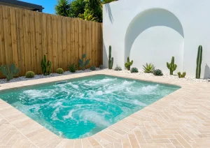 A 2.5m x 1.9m Spa in Sage Sparkle Colour
