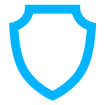 Blue outline of shield